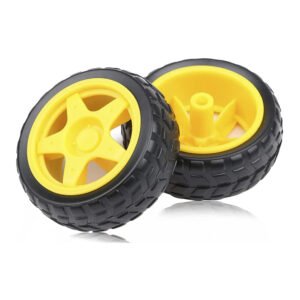 Yellow Gear Motor Mag Wheel Tyre For TT Motor & DIY Projects